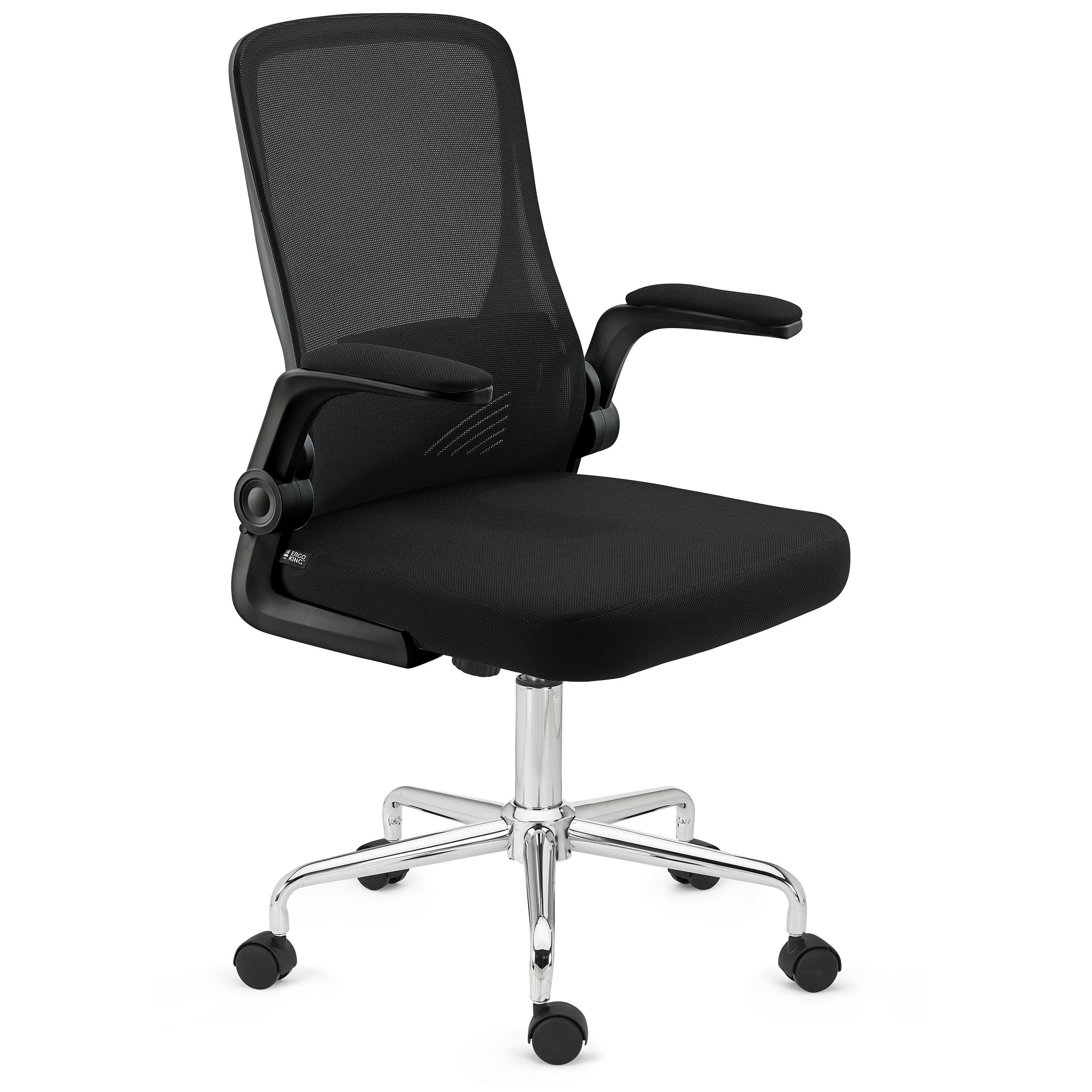 Professionele kantoorstoel FOLD, Kantelbare Rugleuning en Opklapbare Armleuningen,Comfortabel en Functioneel, Zwart