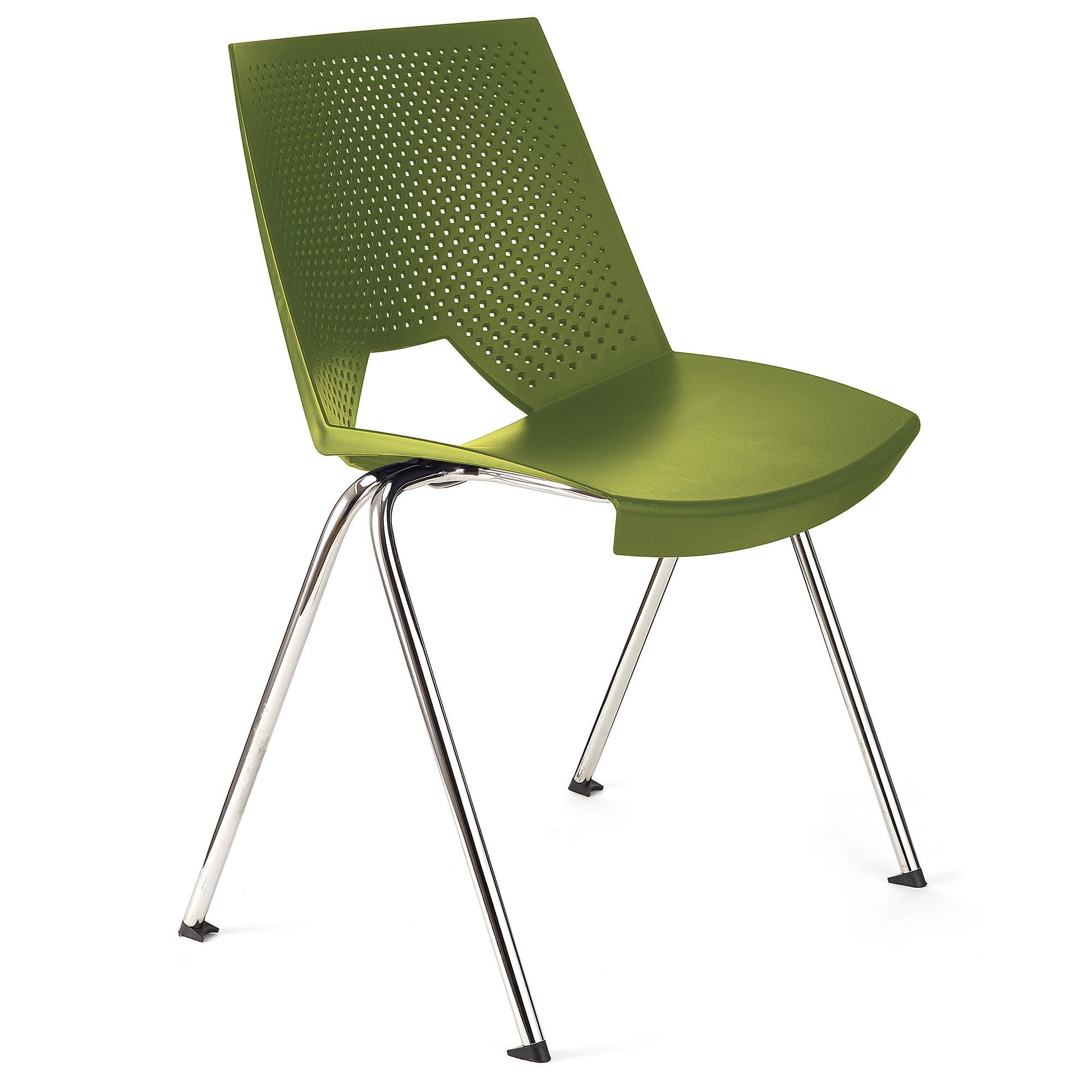 Vergaderstoel ENZO, Comfortabel en Prajtisch, Stapelbaar, kleur Groen