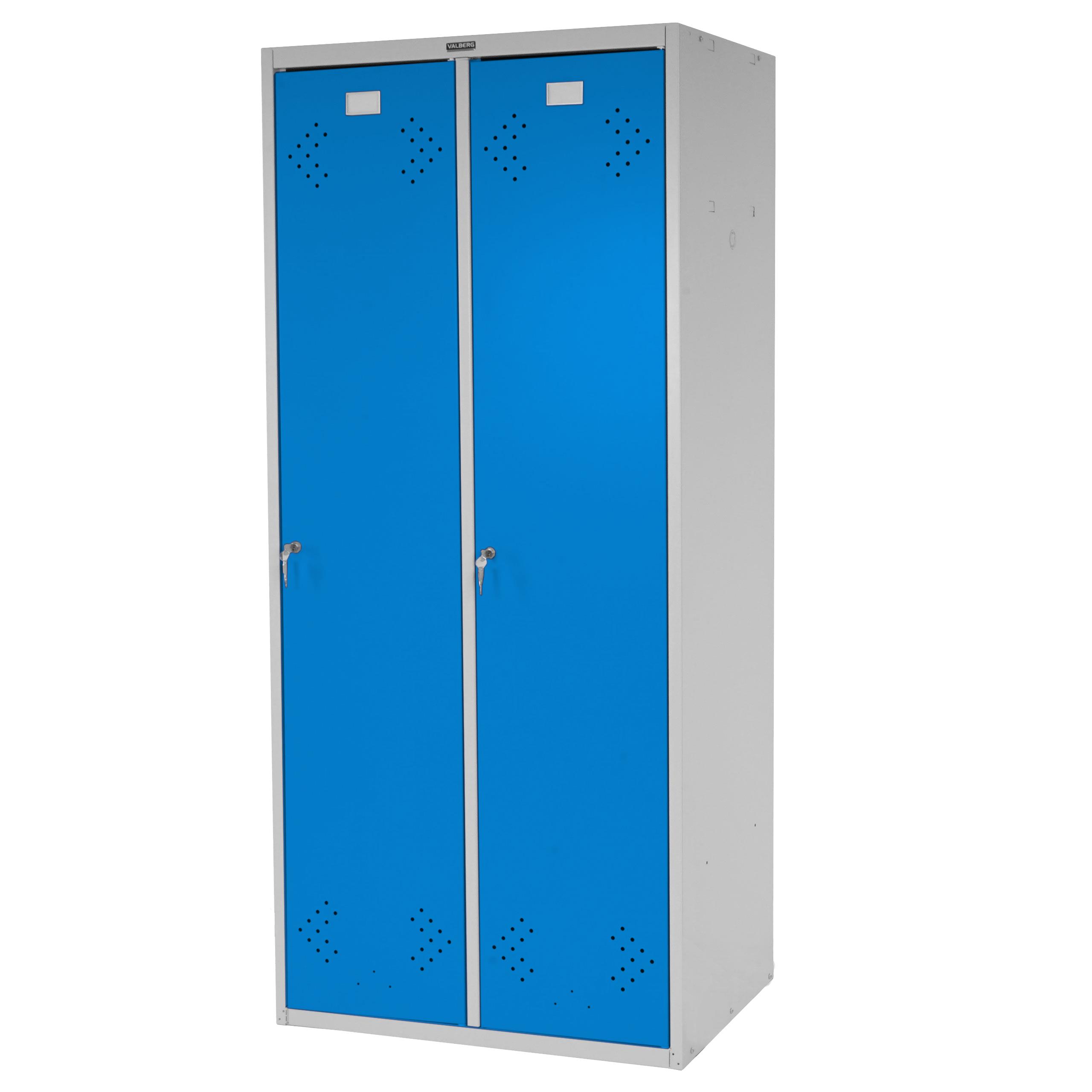 Metalen Locker FRIDA, 183x81x50 cm, 2 Deuren, Kleur Blauw