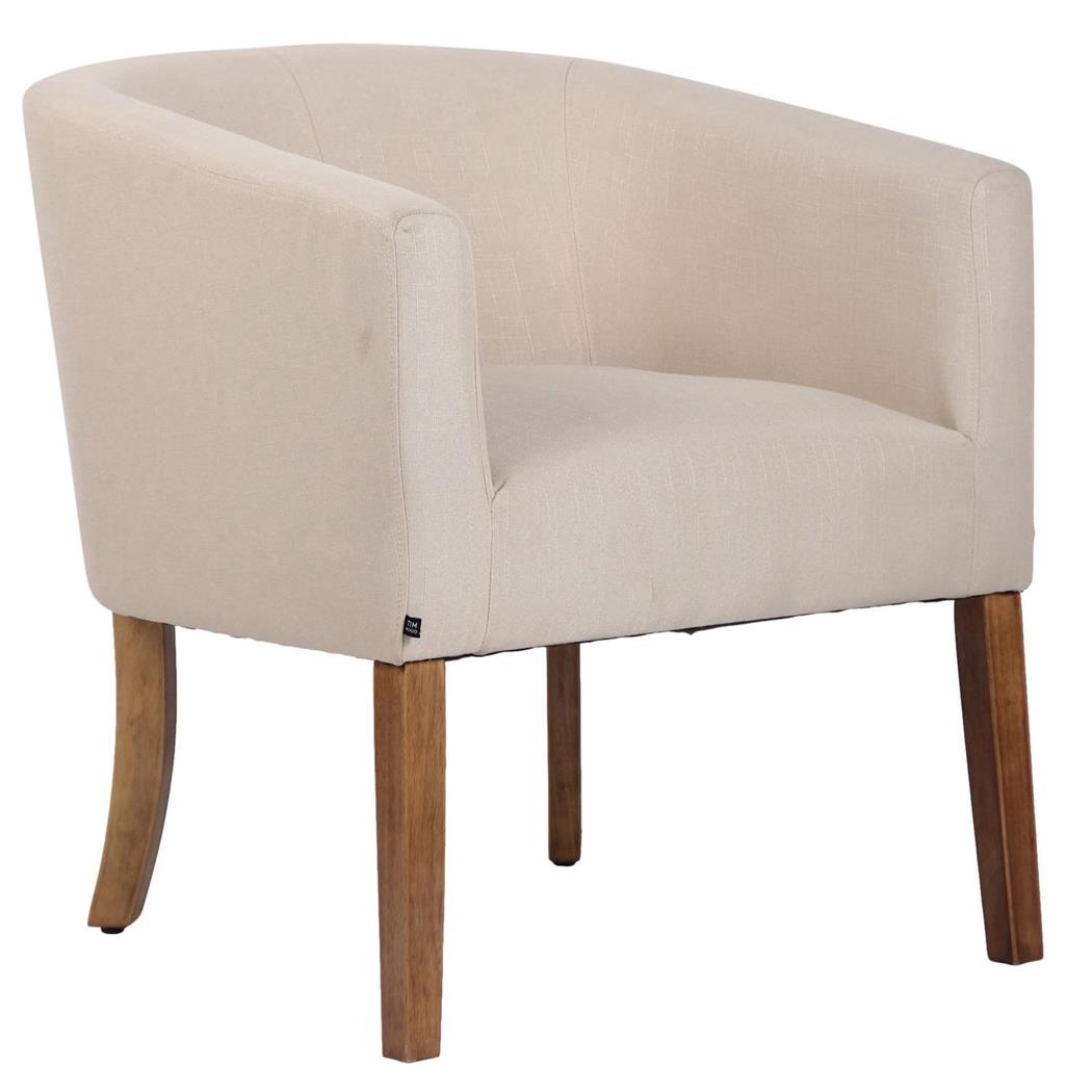 Bezoekersstoel THEO, Comfortabele vulling, met lichthouten Poten, Stoffen Bekleding, Beige