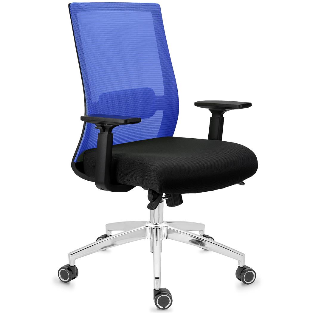 DEMO# Ergonomische Bureaustoel NIXON, Lendensteun, Metalen Onderstel, Gebruik 8 uur, Blauw