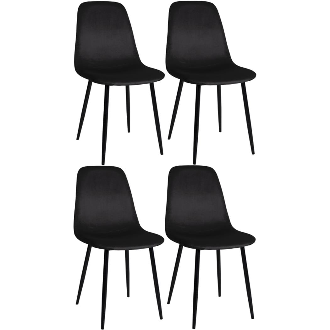 Set van 4 Vergaderstoelen NAIPES, Stevig en Comfortabel, Zwarte Poten, Zwarte Stof