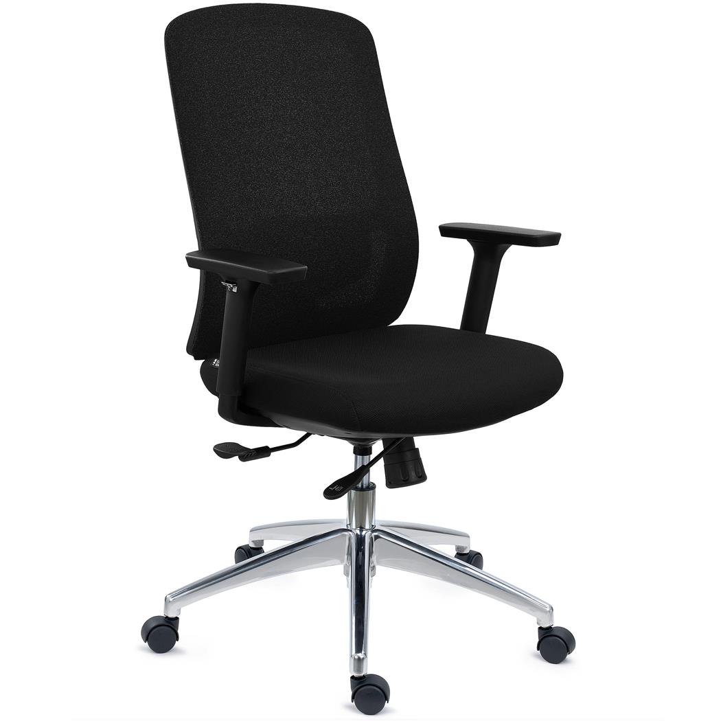 DEMO# Ergonomische kantoorstoel ASTRA, In Diepte verstelbare Zitting, Zwart