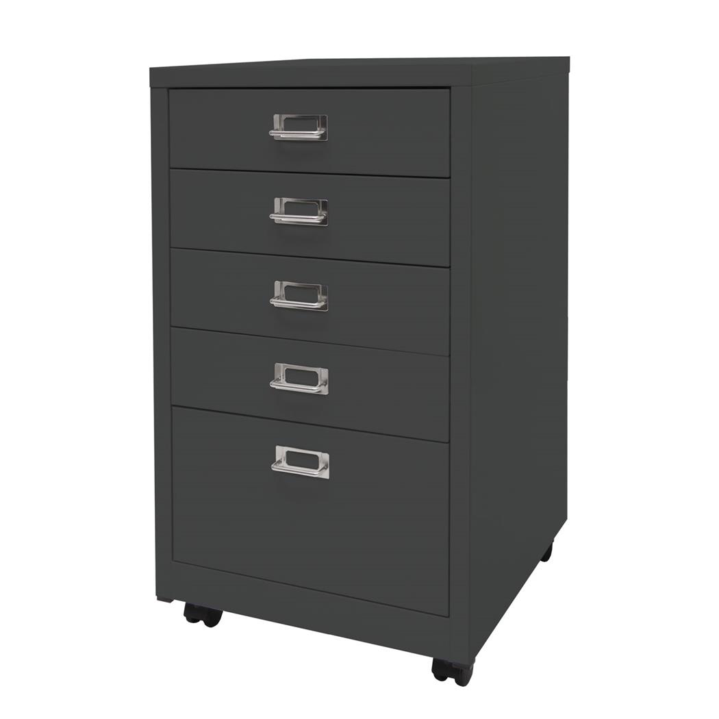 Archiefkast DONY PRO, 75x40x41 cm, met 5 laden van Staal, Kleur Donkergrijs