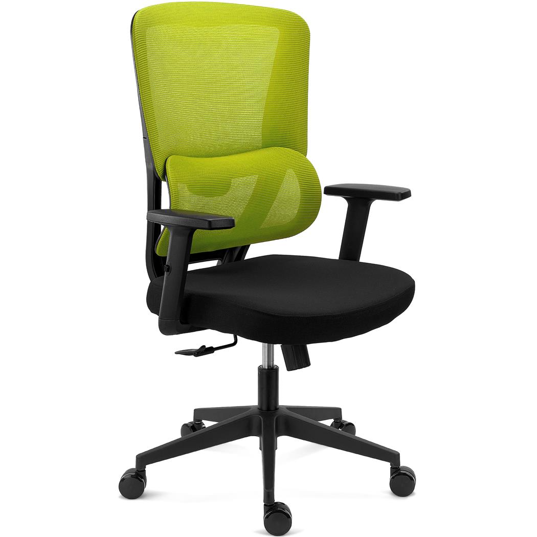 Ergonomische Bureaustoel SUPRA, Gebruik van 8 Uur, Lendensteun, Mesh en Stof, Groen