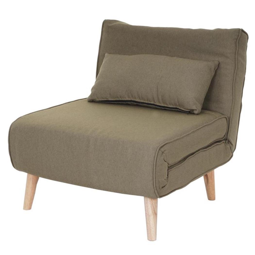 1-zits slaapbank PRETTY, Slaapfunctie 75 x 185 cm, Openklapbaar, Groot Comfort, in Groene Stof