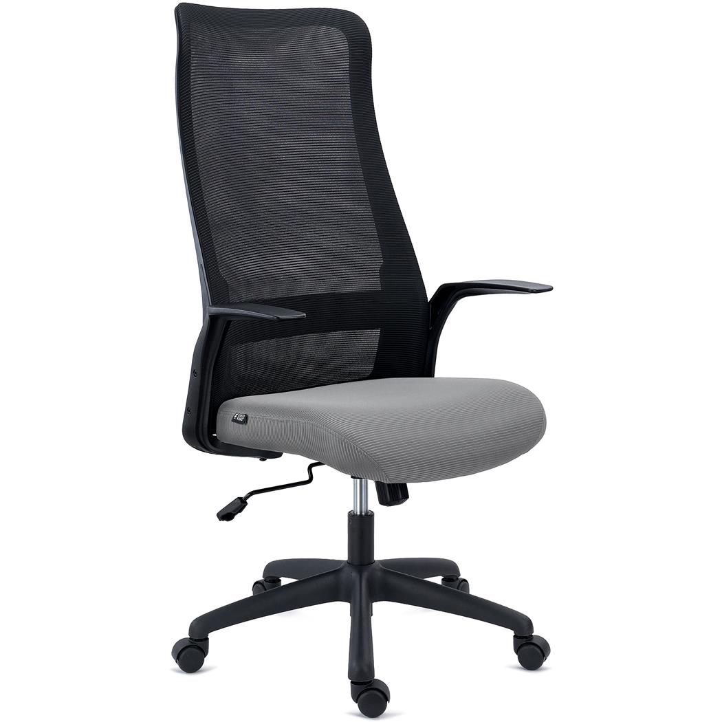 Ergonomische Bureaustoel SIERRA, Elegant Ontwerp, Lendensteun, Grijze Mesh Stof