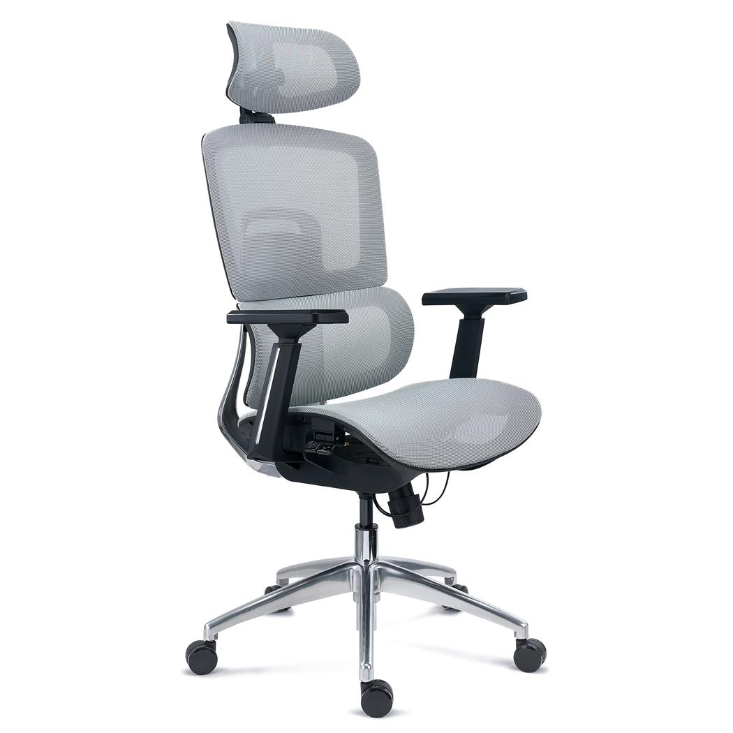 Ergonomische bureaustoel TITAN, In Diepte Verstelbare Zitting, Grijze Mesh