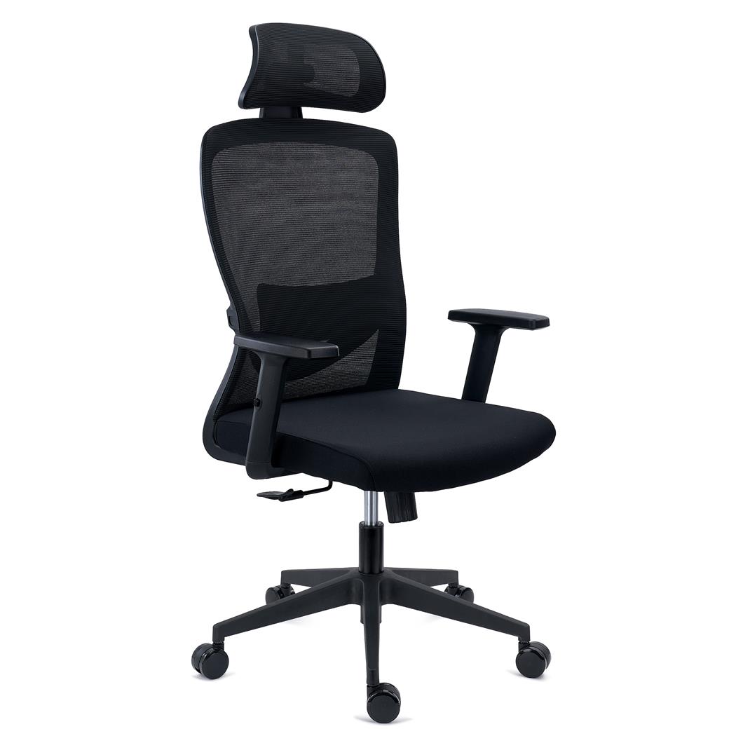 DEMO# Ergonomische Bureaustoel NOTE PRO, Gebruik 8h, Gewatteerde Lendensteun, Metalen Structuur, Zwart