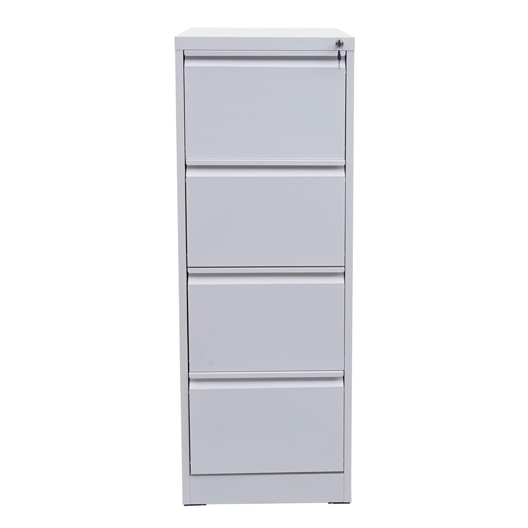 Archiefkast GILBERTA met 4 LADES, 134x46x62cm, van Staal, Kleur Wit