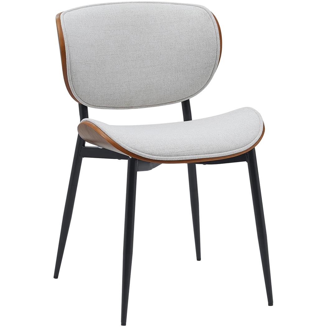 Vergaderstoel PORTER, Elegant Design, Metalen Onderstel in Walnoothout en Beige stof