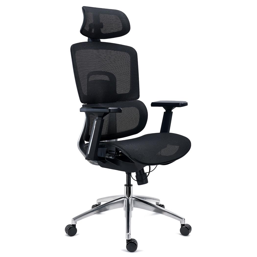 DEMO# Ergonomische bureaustoel TITAN, In Diepte Verstelbare Zitting, Zwarte Mesh