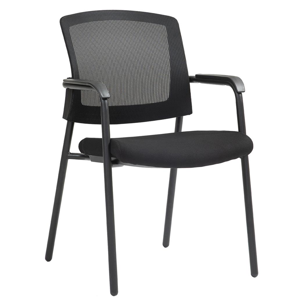 Vergaderstoel CARTER, Stapelbaar, Metalen frame, Zwart