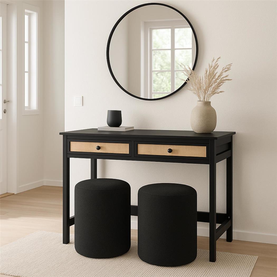 Bureau ORBIT, Stijlvol en Functioneel, met 2 Lades, 78x110x60cm, Kleur Zwart