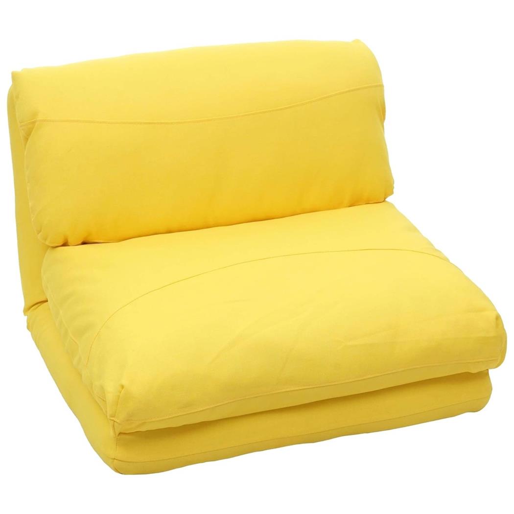1-zits slaapfauteuil NANTES, Slaapfunctie 75 x 217 cm, Openklapbaar, Groot Comfort, in Gele Stof