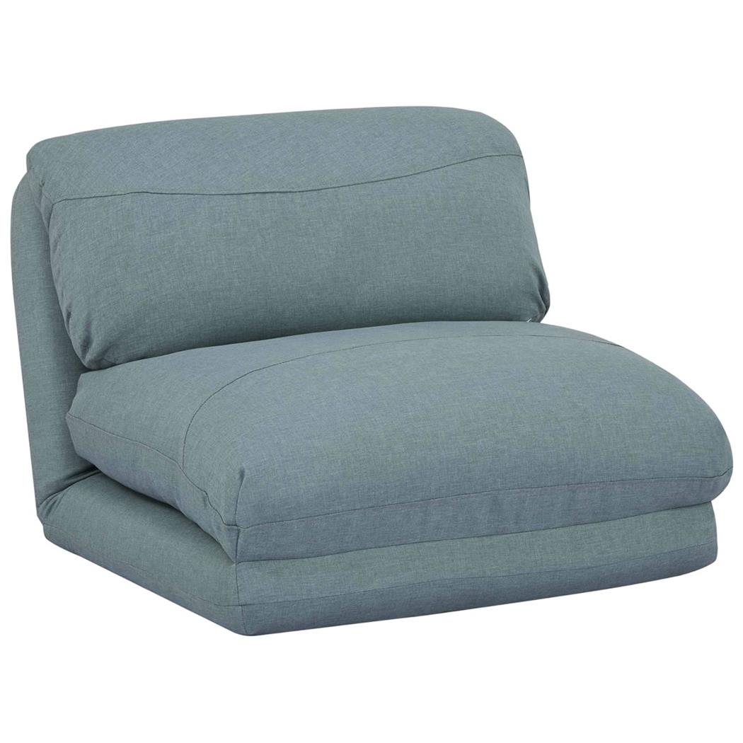 1-zits slaapfauteuil NANTES, Slaapfunctie 75 x 217 cm, Openklapbaar, Groot Comfort, in Blauwgrijze Stof