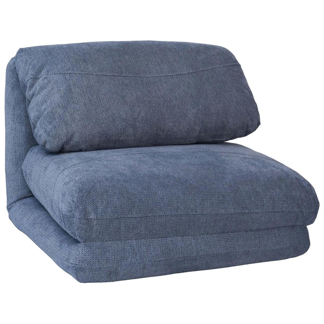 1-zits slaapfauteuil NANTES, Slaapfunctie 75 x 217 cm, Openklapbaar, Groot Comfort, in Lichtblauwe Stof