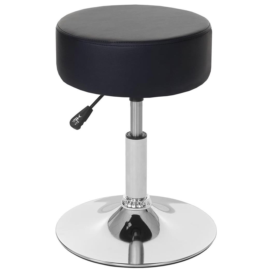 Draaikruk DANKO, Draaibaar met Ronde Chrome Voet, Zwart Leder