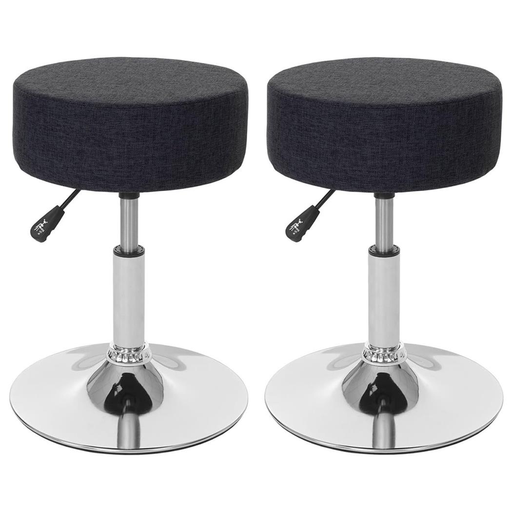 Set van 2 Draaikrukken DANKO, Draaibaar met Ronde Chrome Voet, Donkergrijze stof