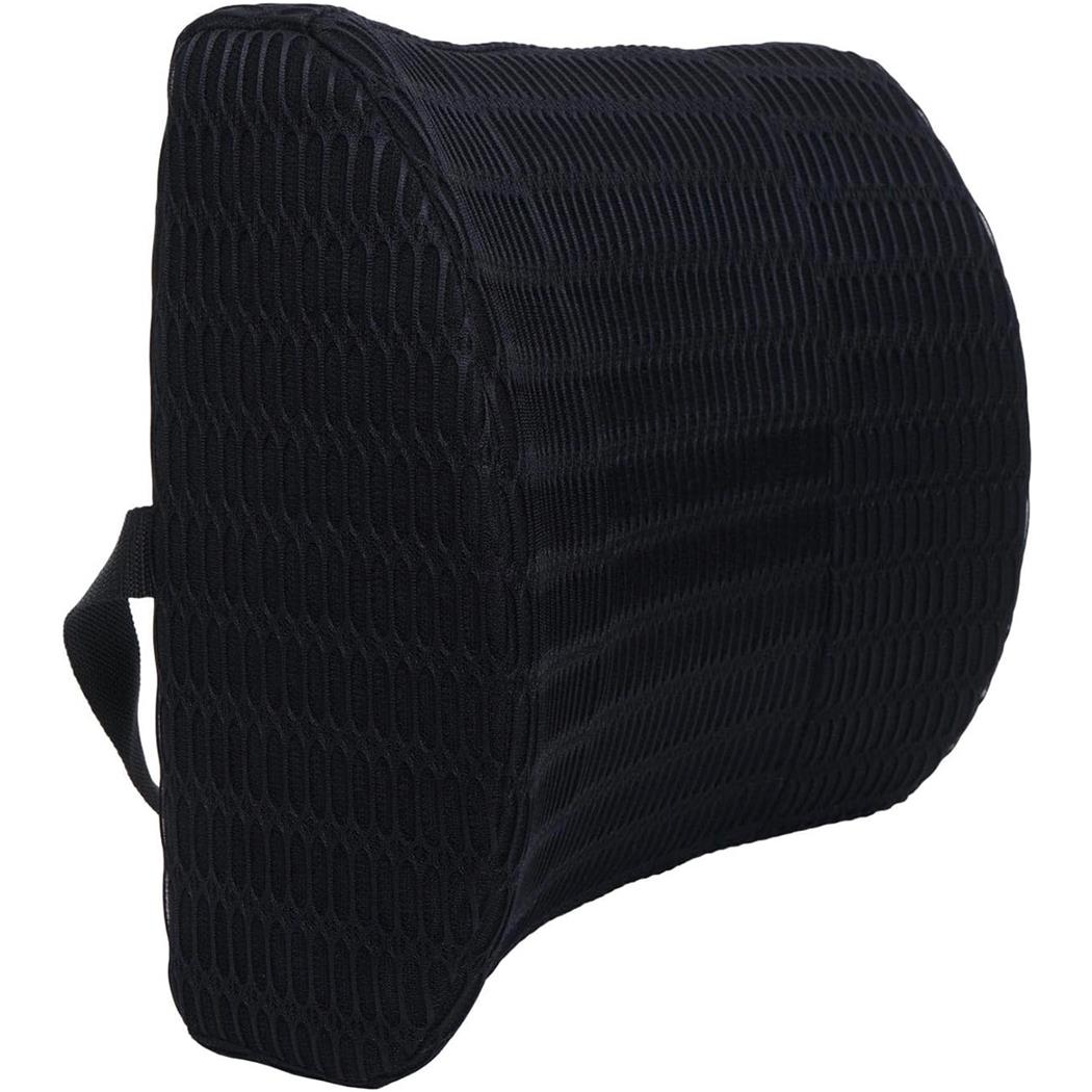 Ergonomisch Lendensteunkussen DASTI Visco-Elastisch Schuim, Bevestigingsriem, Zwarte Kleur