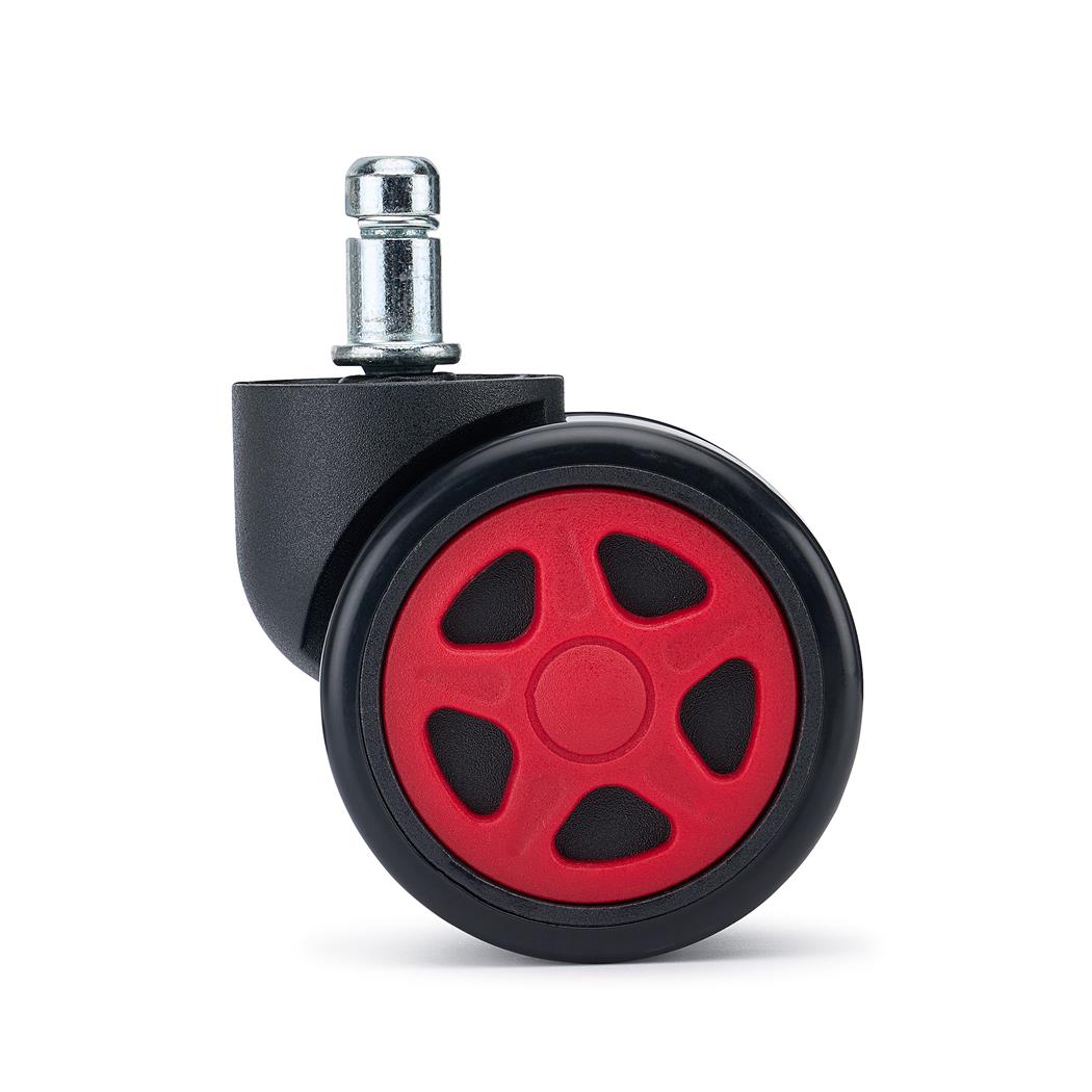 Set van 5 Wielen SPEED, 11x50mm, Sportief Ontwerp, Rubberen Coating, Rood