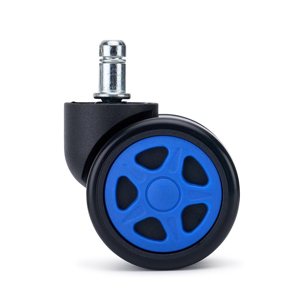 Set van 5 Wielen SPEED, 11x50mm, Sportief Ontwerp, Rubberen Coating, Blauw