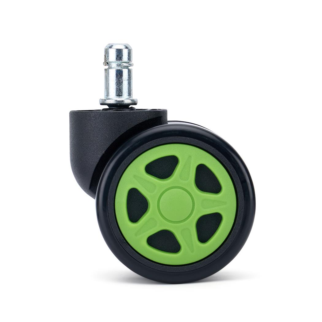 Set van 5 Wielen SPEED, 11x50mm, Sportief Ontwerp, Rubberen Coating, Groen