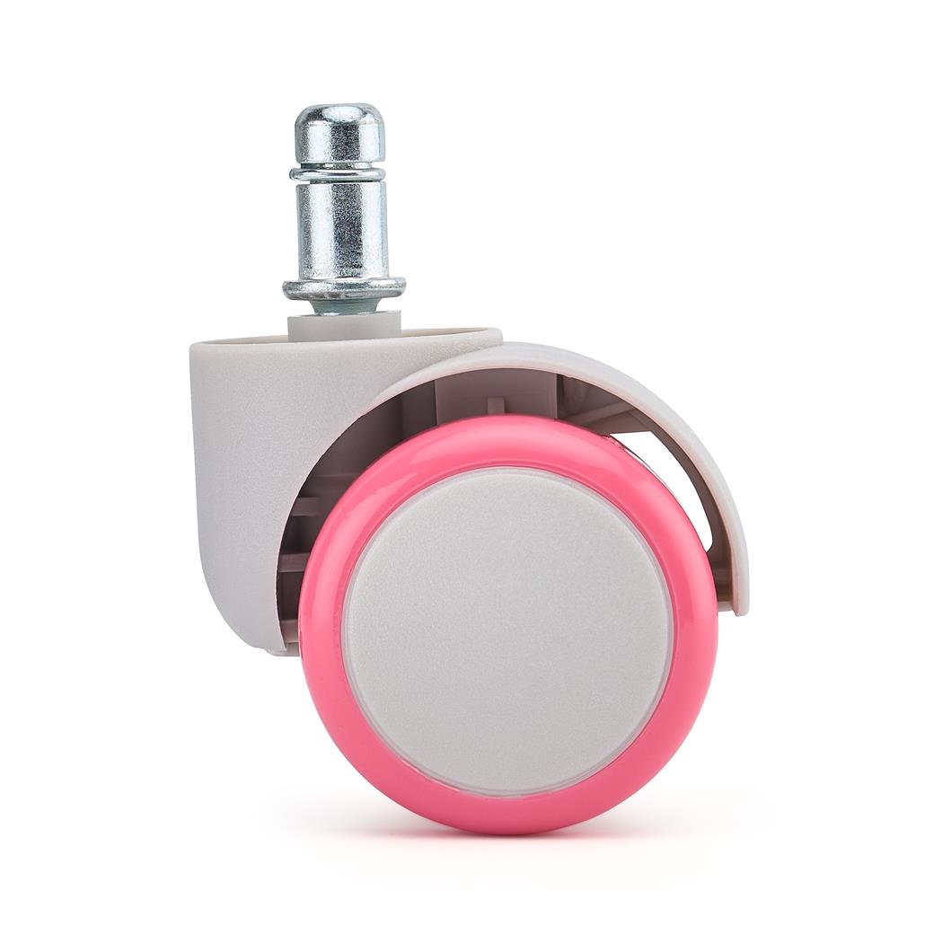 Set van 5 Wielen ARC, 11x50mm, met Rubberen Coating, Grijs/Roos