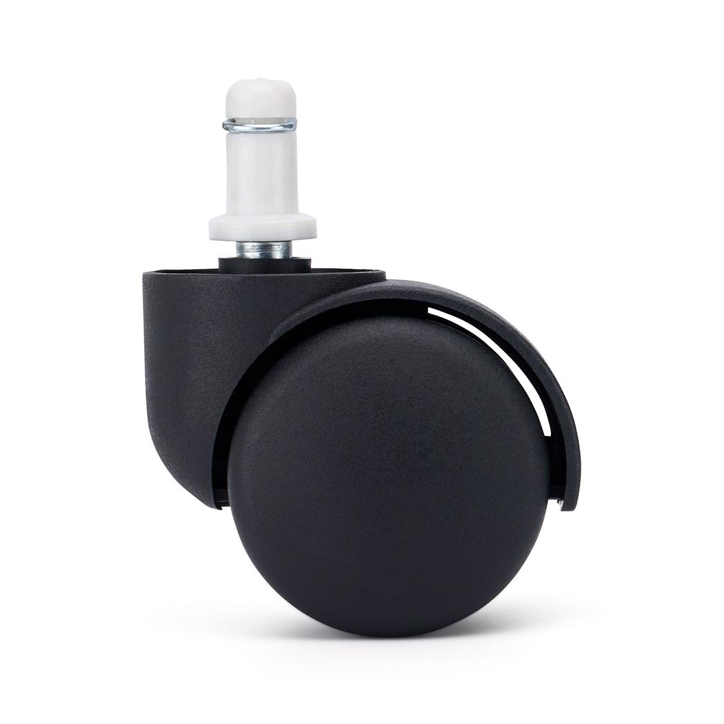 Set van 5 Wielen TURN, 11x60mm, Extra Stil met Nylon Pin, Zachte Ondergronden, Zwart