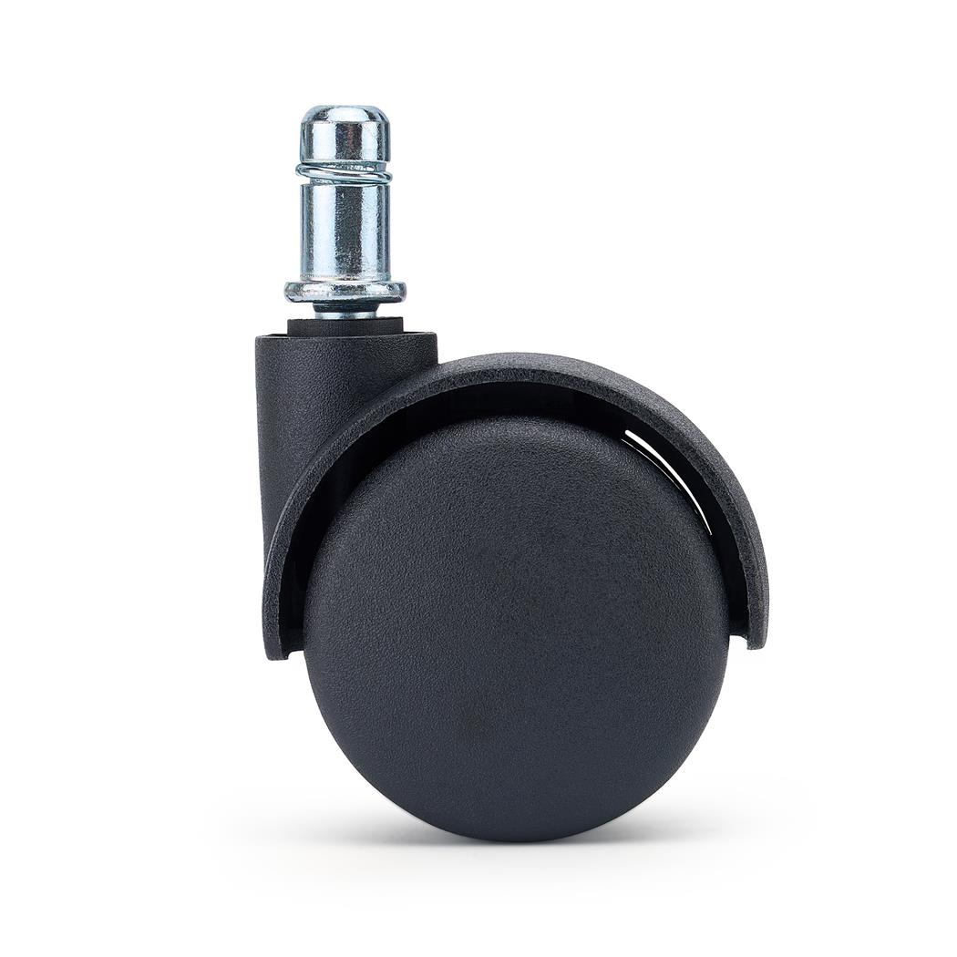 Set van 5 Wielen GEAR, 11x60mm, met Remmen, Tapijten Vloeren, Zwart