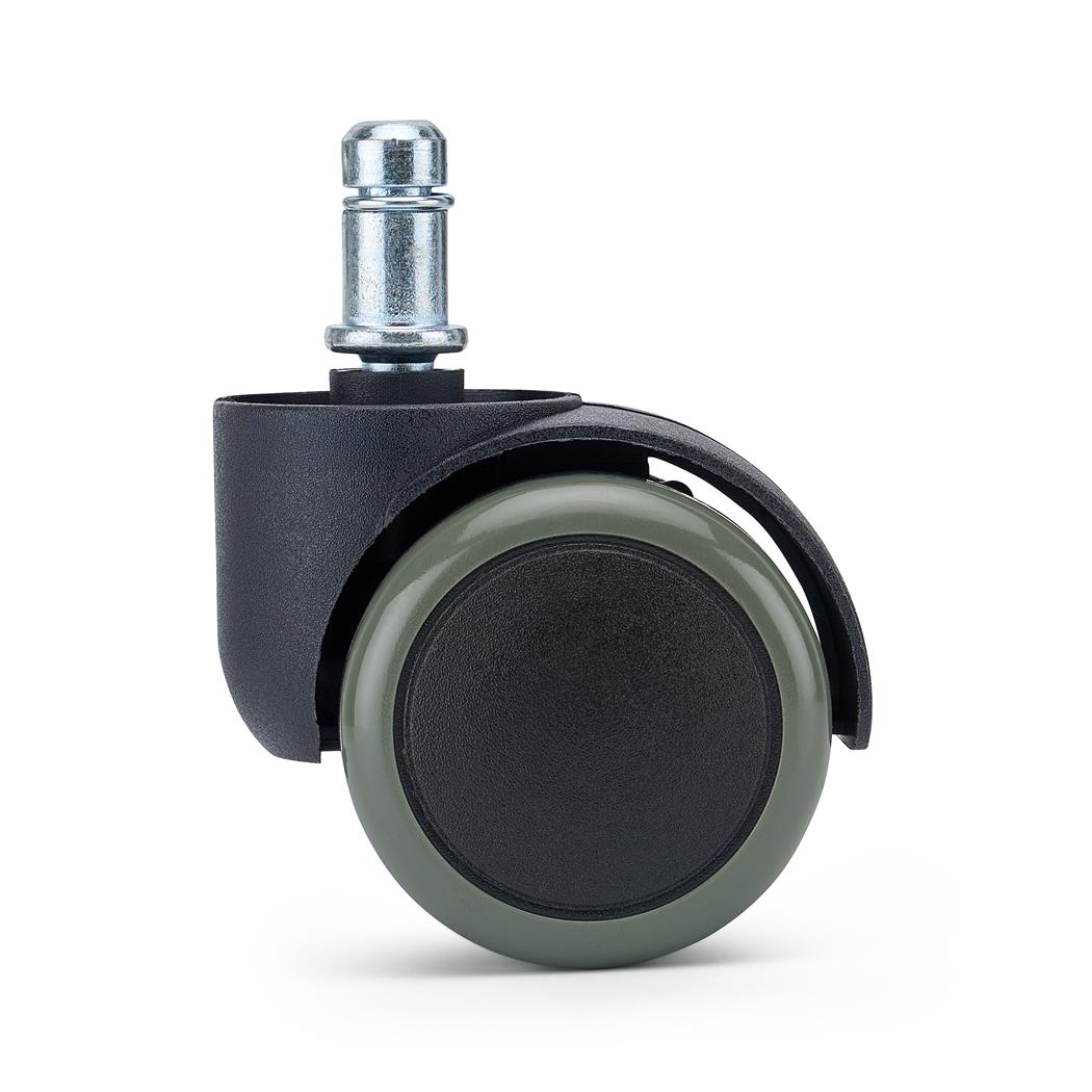 Set van 5 Wielen ROLL, 11x50mm, Zelfremmend, voor Harde Vloeren, Grijs