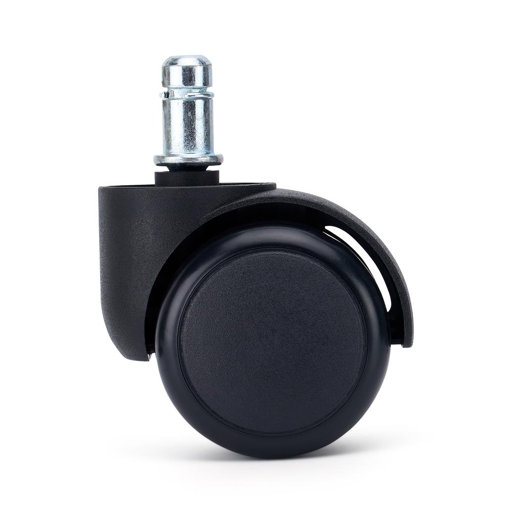 Set van 5 Wielen ROLL, 11x50mm, Zelfremmend, voor Harde Vloeren, Zwart