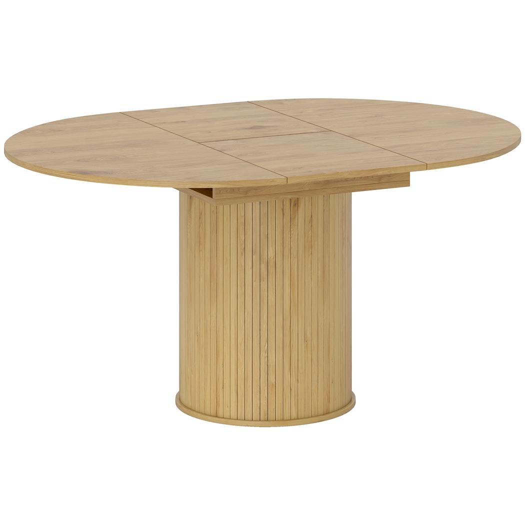 Ronde Polyvalente Tafel LUANDA, Uitschuifbaar van 110 tot 150 cm, Eikenkleurig Hout