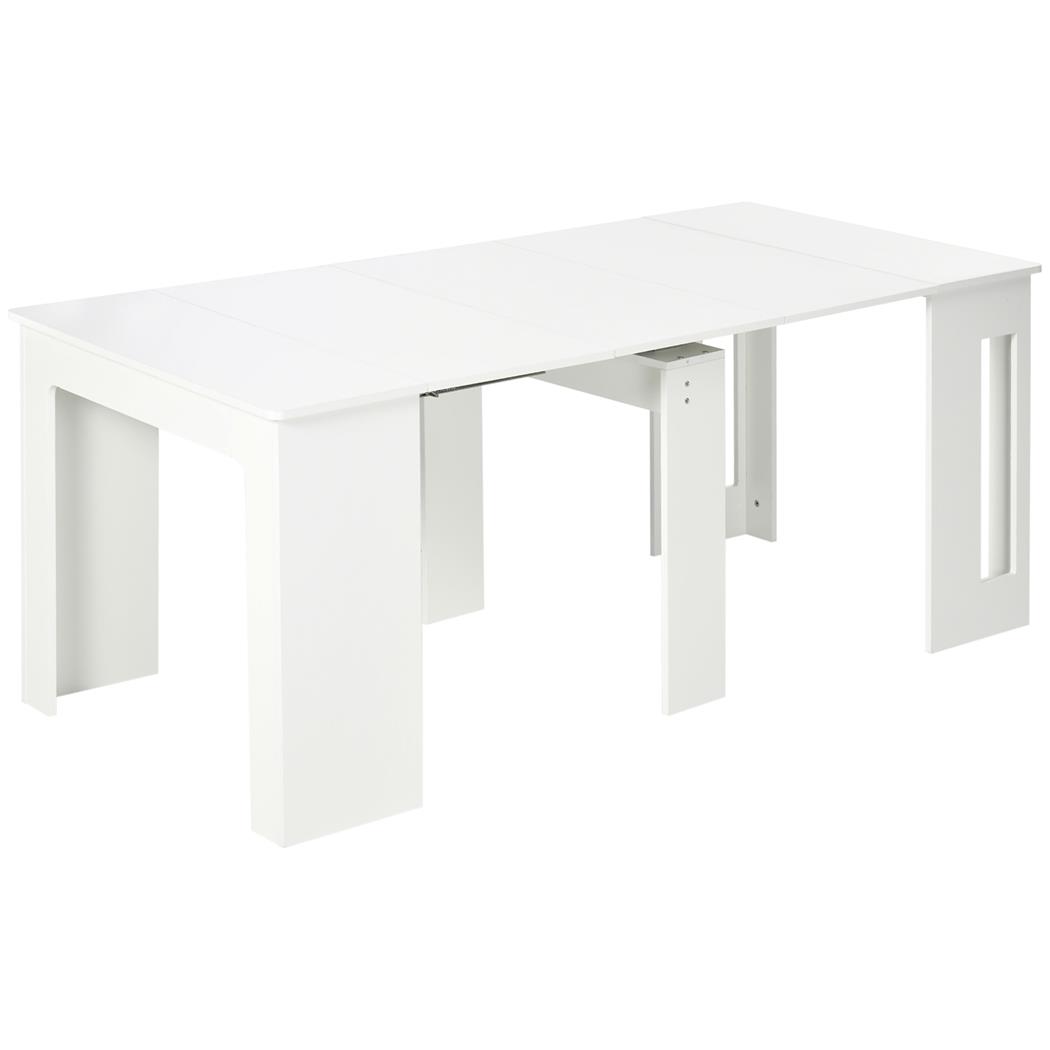 Vergadertafel ASMARA, Uitschuifbaar van 60 tot 180 cm, in Hout, wit