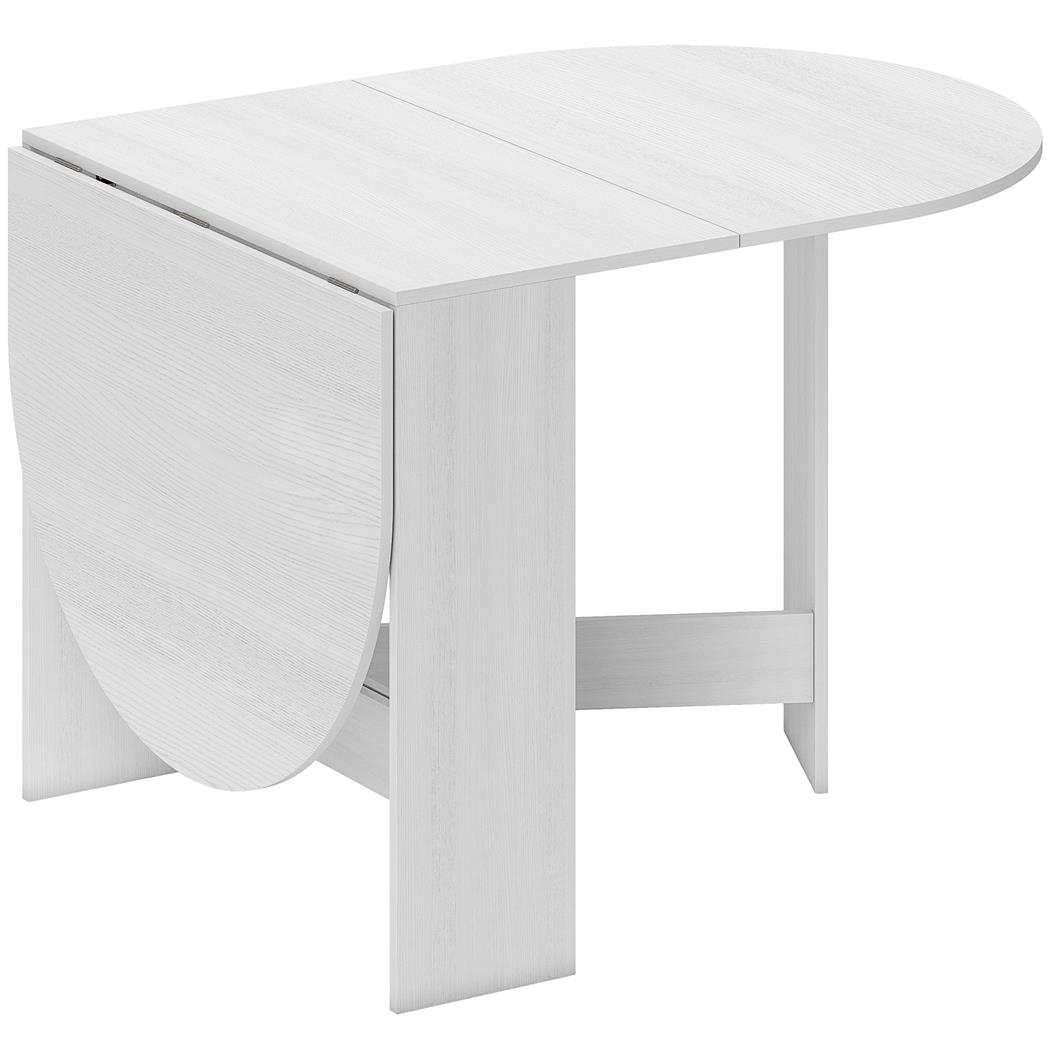 VADUZ vergadertafel, Ovaal ontwerp met Inklapbare bladen, Biedt plaats aan Maximaal 6 Personen, wit