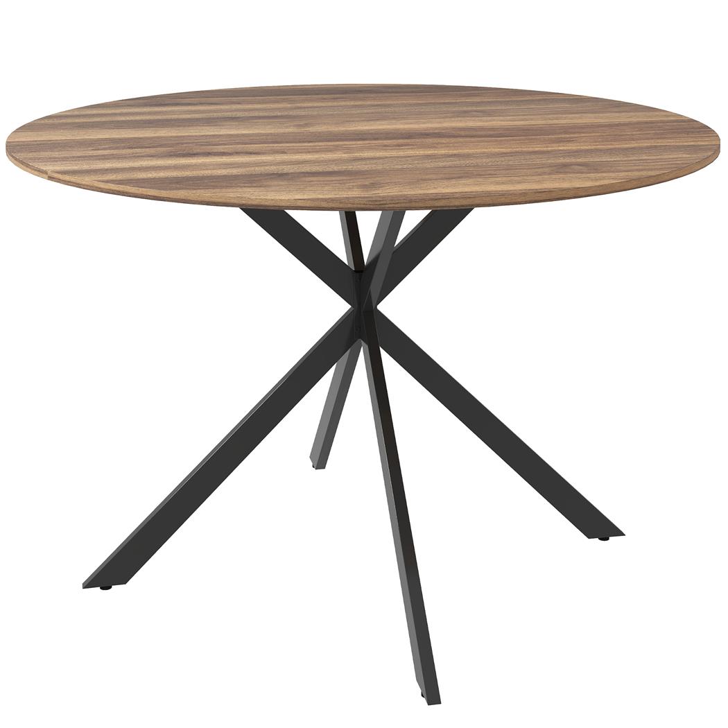 VENUS vergadertafel, Rond, stalen Frame, Ø120x75 cm, in Eikenkleur donker