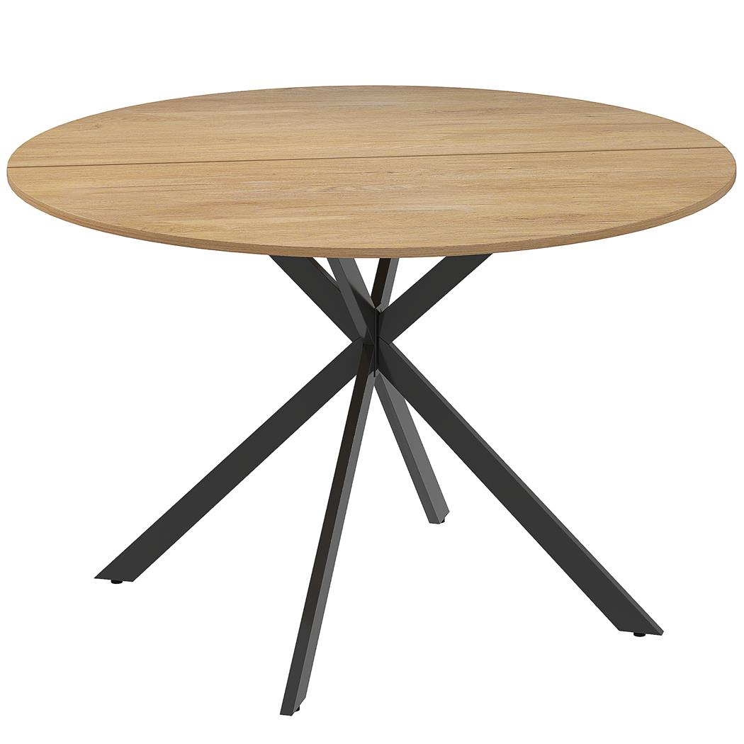 VENUS vergadertafel, Rond, stalen Frame, Ø120x75 cm, in Eikenkleur 