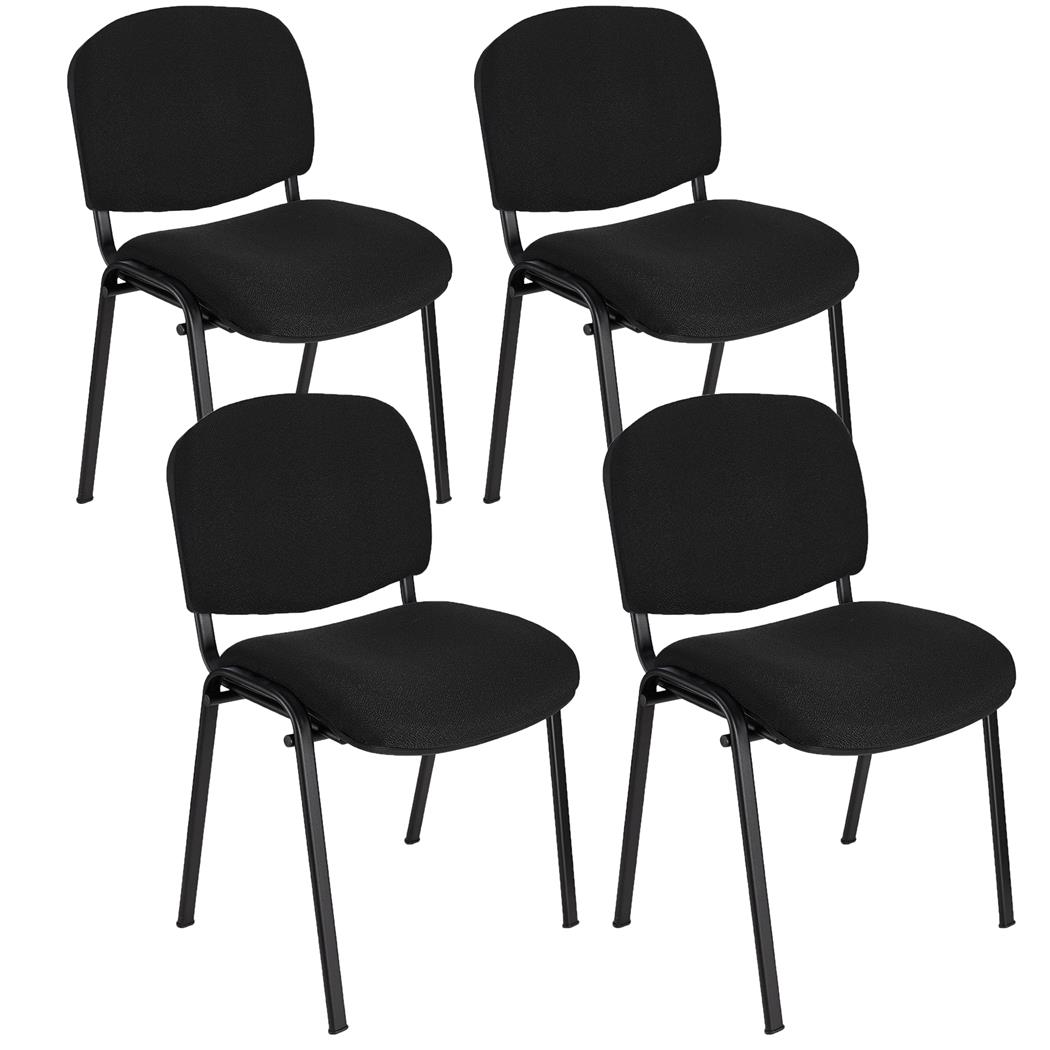 Vergaderstoel MOBY BASE, Comfortabel en Praktisch, Scherp Geprijsd, Kleur Zwart en Zwarte Poten Set Van 4