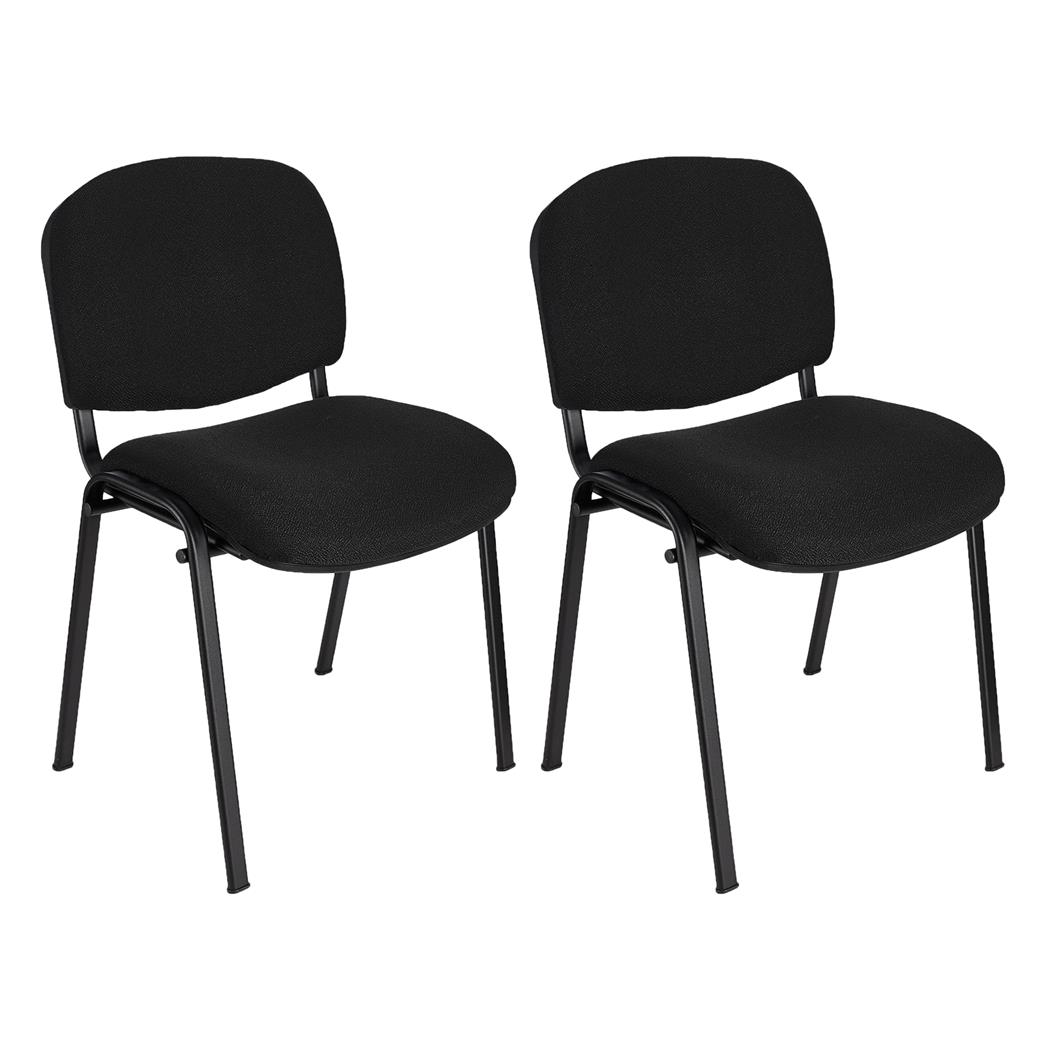 Vergaderstoel MOBY BASE, Comfortabel en Praktisch, Scherp Geprijsd, Kleur Zwart en Zwarte Poten Set Van 2
