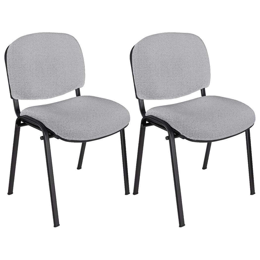 Vergaderstoel MOBY BASE, Comfortabel en Praktisch, Scherp Geprijsd, Kleur Grijs en Zwarte Poten Set Van 4
