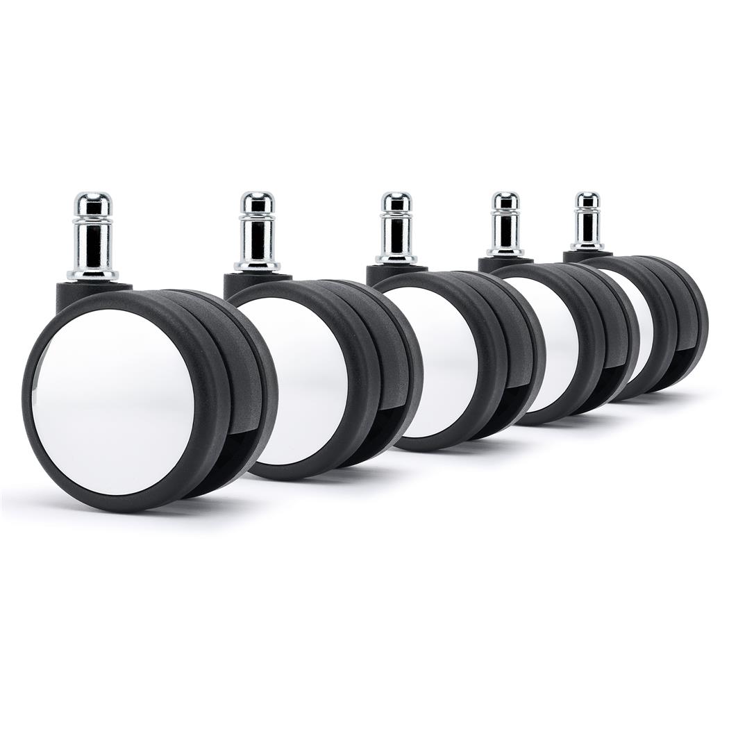5x H2 11mm Rolwielen, Geschikt Voor Alle Vloertypen, Stil en Duurzaam, Zwart en Wit