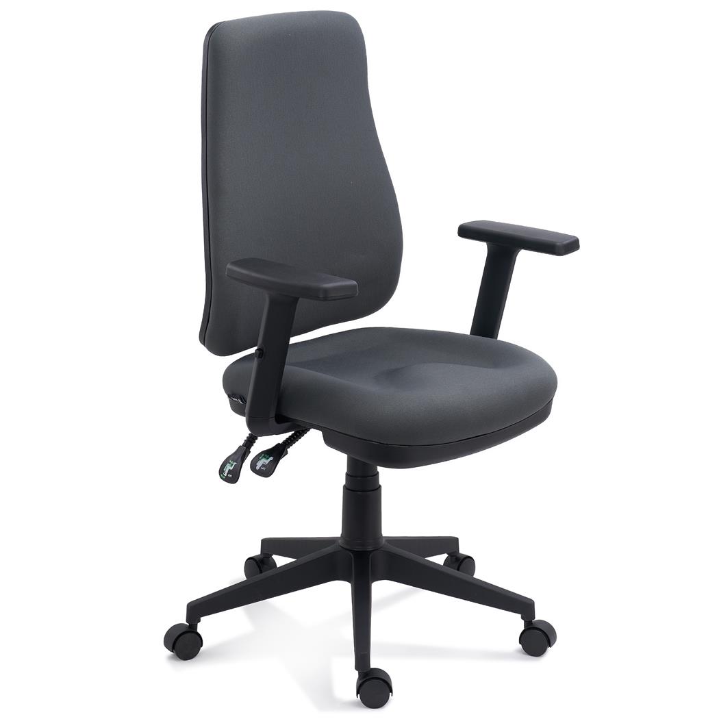 Bureaustoel FOCUS, Ergonomische Verstellingen, Mesh en Stof, Grijs