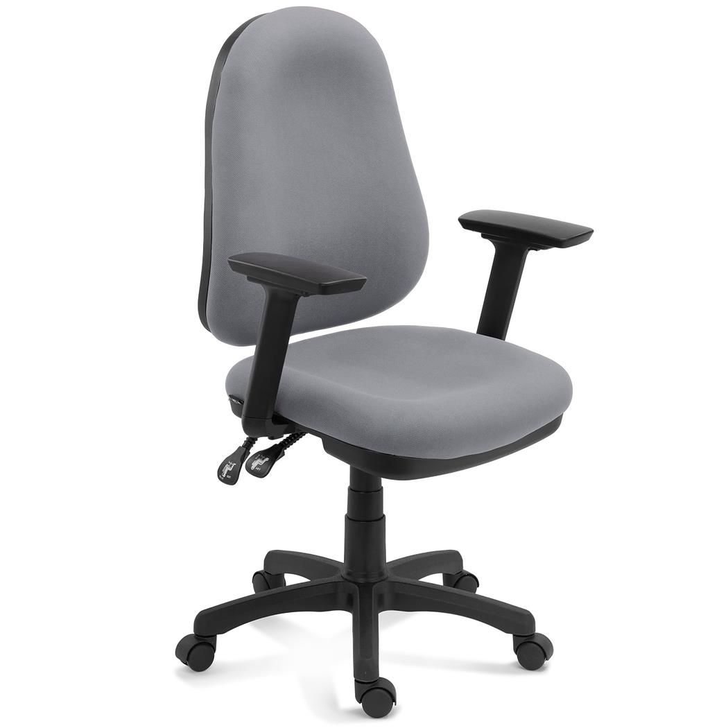 Ergonomische Stoel ZENIT, Verstelbare Rugleuning, Verstelbare Armleuningen, Uitstekende Bekleding, Grijs