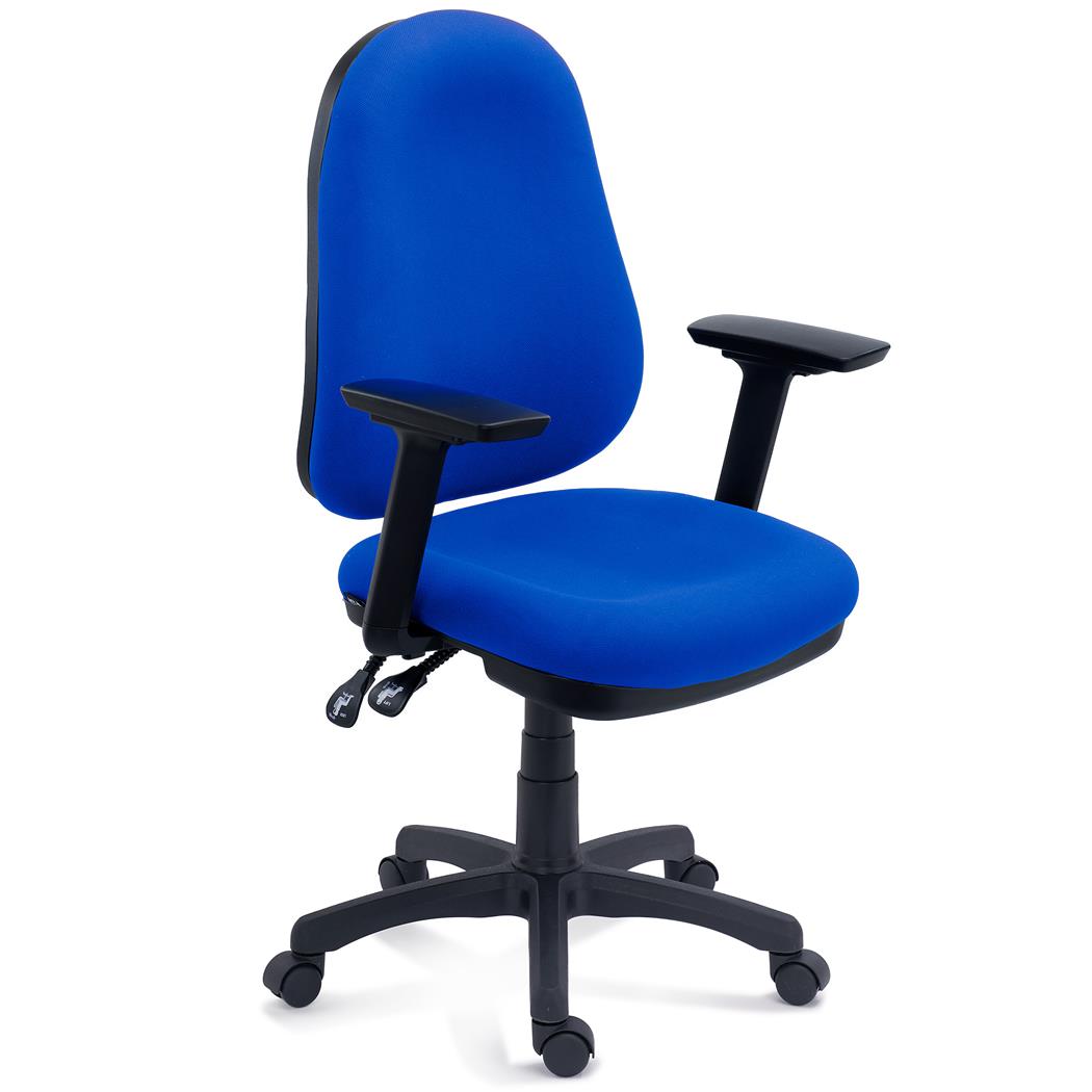 Ergonomische Stoel ZENIT, Verstelbare Rugleuning, Verstelbare Armleuningen, Uitstekende Bekleding, Blauw