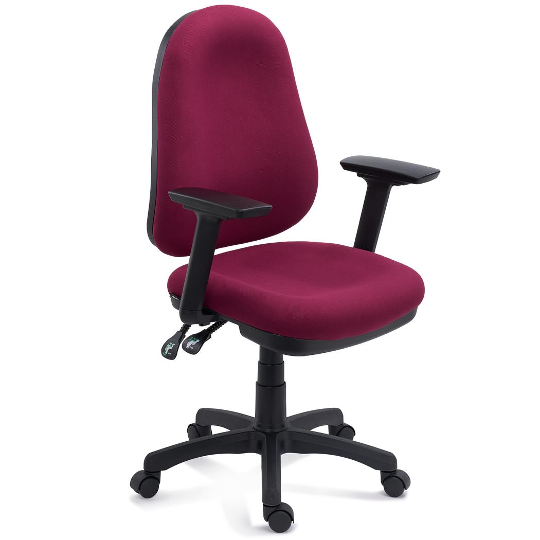 Ergonomische Stoel ZENIT, Verstelbare Rugleuning, Verstelbare Armleuningen, Uitstekende Bekleding, Rood