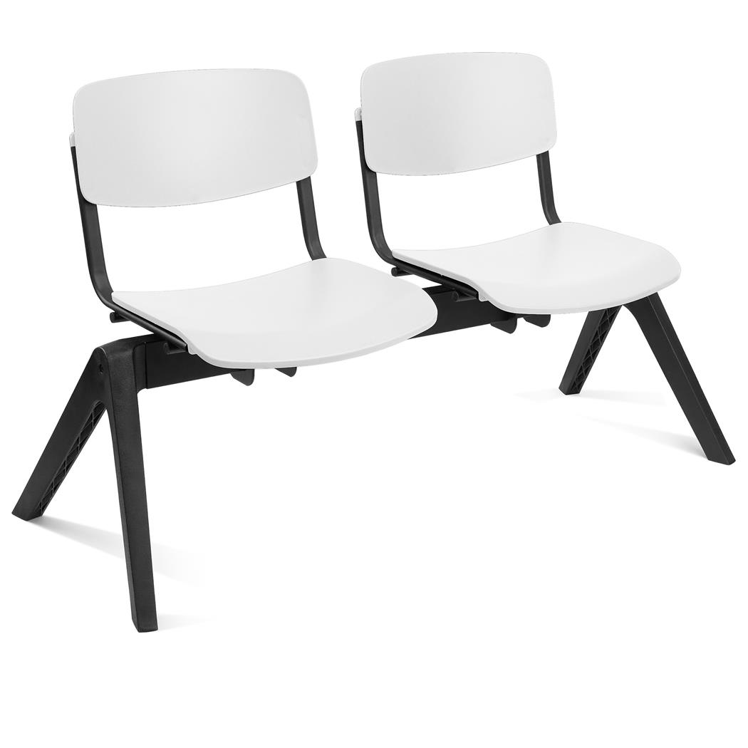 Tweepersoonsbank MILKY, Robuuste Constructie, Zeer Comfortabel, Wit