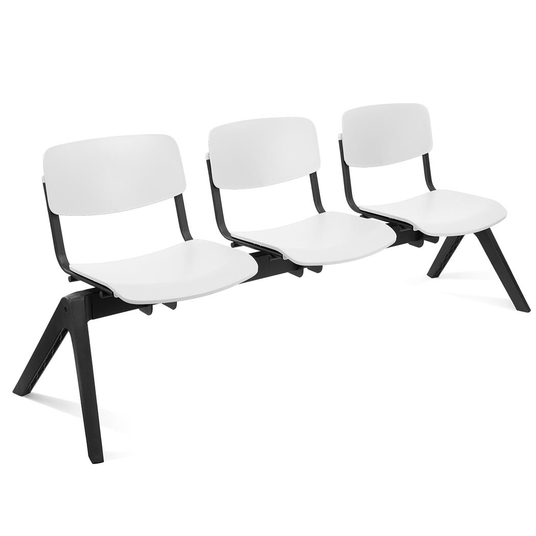 Driepersoonsbank MILKY, Robuuste Constructie, Zeer Comfortabel, Wit