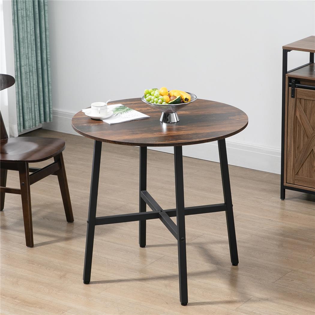 ROGA Vergadertafel, Elegante Stijl, Zwarte Poten en Donkerbruin Houten Blad