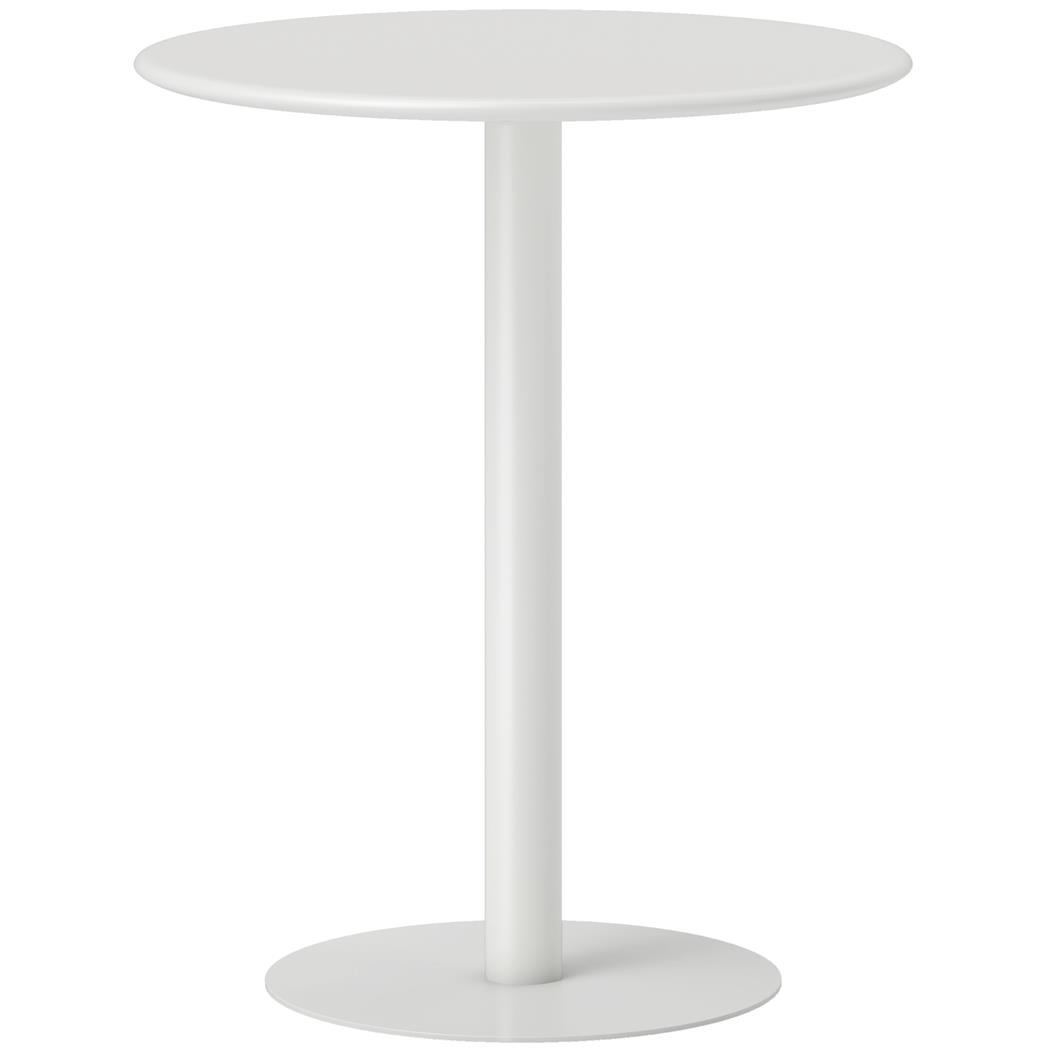 Vergadertafel Prika, Afmetingen Ø60 x 72 cm, Stalen Frame, Wit