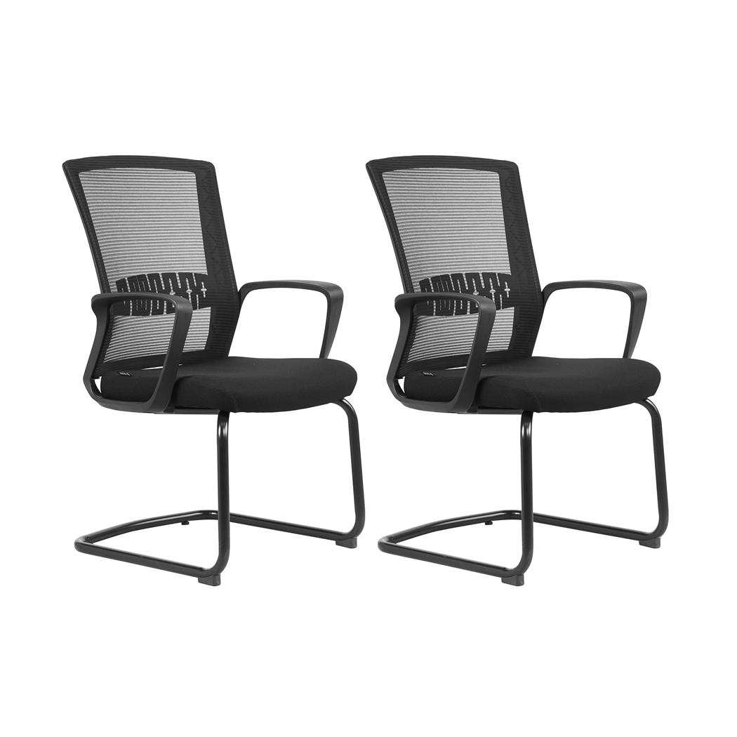 Set van 2 Ergonomische Vergaderstoel IBIZA V, Comfortabel en Resistent, Lendensteun, Zwart